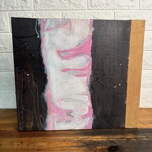 “Pink Birch”-Hand‑Painted Tree Art-Signed-2008 Juneau Alaska-Birchwood/Canvas